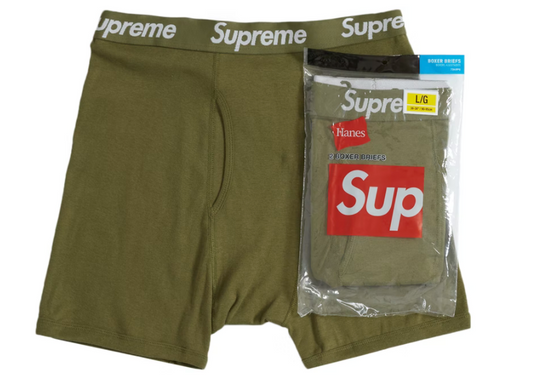 Supreme x Hanes Boxer Briefs 2 Pack Olive (SS22A33) Size M-XL