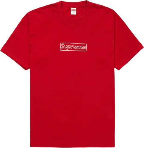 Supreme x KAWS Chalk Logo Tee SS21 (SS21T7) RED Men's Size M-XL