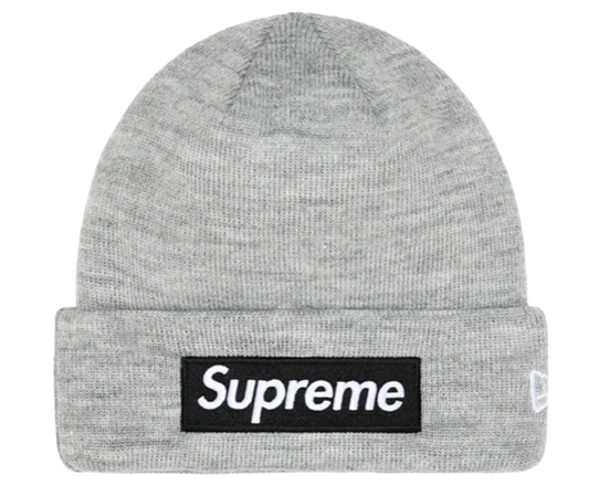 Supreme New Era Box Logo Beanie (FW22) Heather Grey