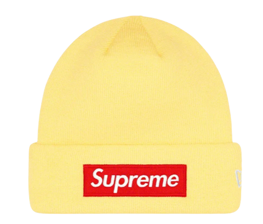 Supreme New Era Box Logo Beanie (FW22) Pale Yellow