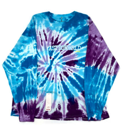 Travis Scott Astroworld Long Sleeve Tie Dye Tee (93665-446) Men's Size S-XXL