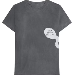 Travis Scott Stop Tryna Be God Reversible Tee Grey (83665-099) Men's Size S-2XL