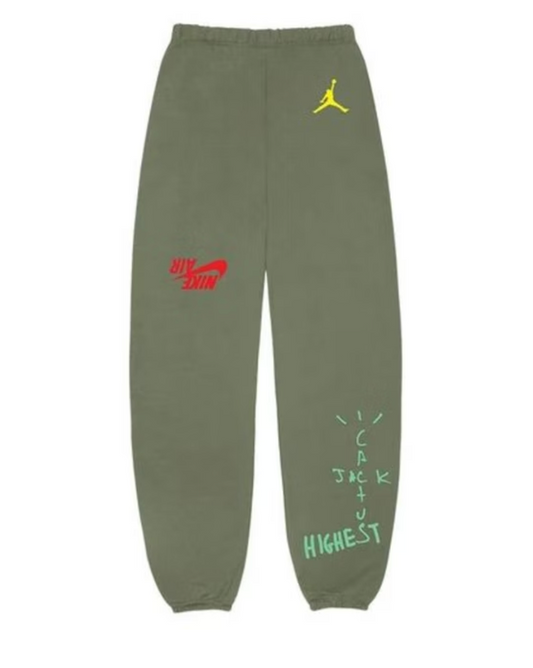 Travis Scott Jordan Cactus Jack Highest Sweatpants Olive (83665-161) Size S-XXL