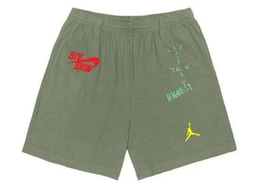 Travis Scott Jordan Cactus Jack Highest Sweatshort Olive (83665-162) Size S-XL