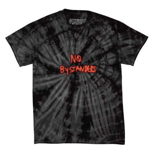 Travis Scott No Bystanders Black Tie Dye Tee (93665-325) Men's S-XXL