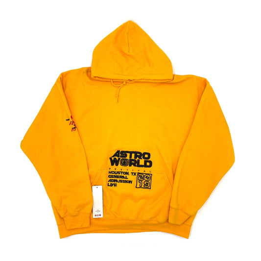Travis Scott Official Souvenir Gold Hoodie 93665-575 Men's Size S-XL