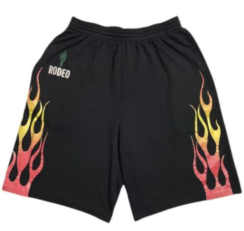 Travis Scott x AUGUSTA Rodeo Tour Flame Shorts Black (TSCJ-SH004) Size M-L