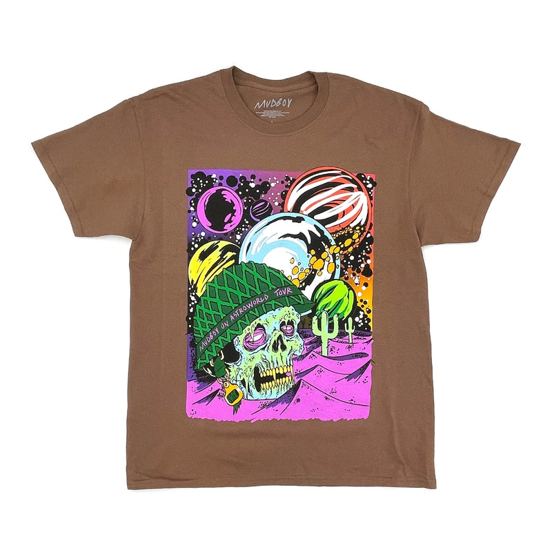 Travis Scott x Sheck Wes Mudboy on Astroworld Tour Tee Brown