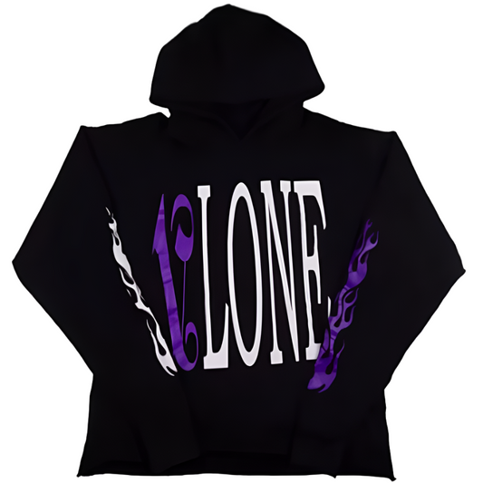 VLONE x Palm Angels Hoodie Black Purple (VLOW082) 2018 Men's Size S-XL