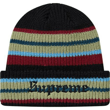 Supreme Bright Stripe Beanie Black