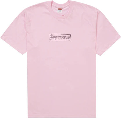 supreme kaws chalk logo tee Pink