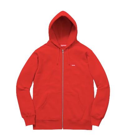 Supreme Small Box  Logo Zip Up Sweatshirt Red (FW17)