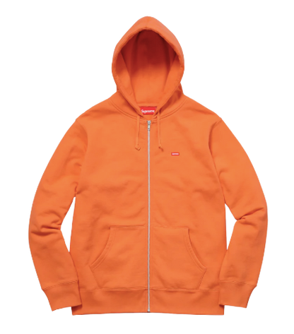 Supreme Small Box  Logo Zip Up Sweatshirt Orange (FW17)