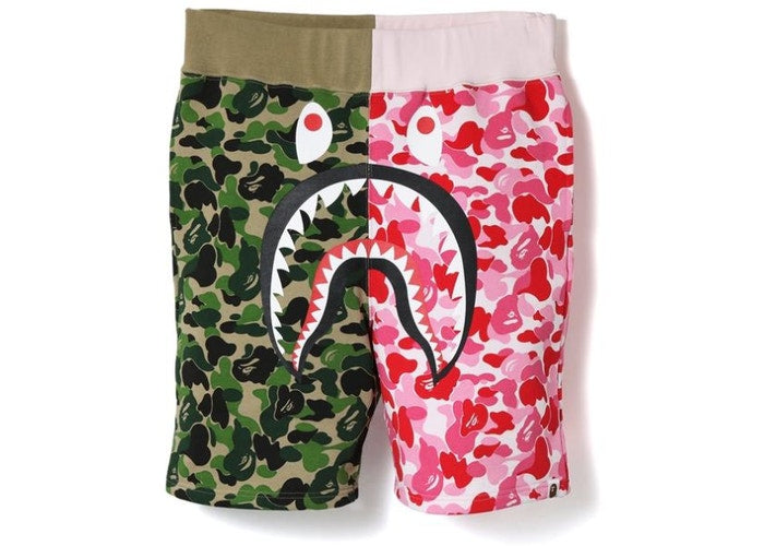 BAPE ABC Split Shark Shorts Green/Pink
