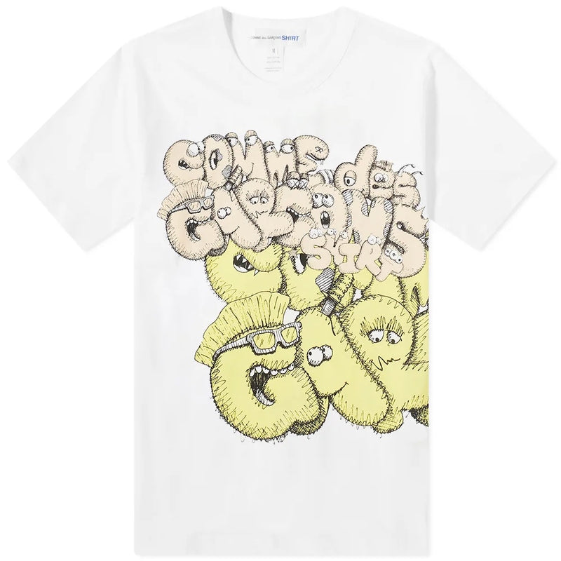 CDG Shirt x KAWS T-shirt White/Yellow
