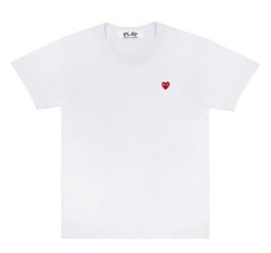 CDG T-SHIRT WHITE WITH RED HEART