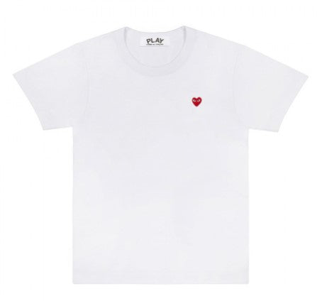 CDG T-SHIRT WHITE WITH RED HEART