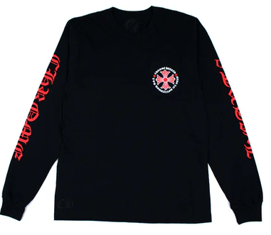 Chrome Hearts Red Cross Long Sleeve Pocket Shirt Black