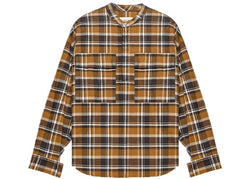 FEAR OF GOD Plaid Pullover Henley Brown