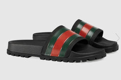 Gucci Web Slide Sandals 'Black'