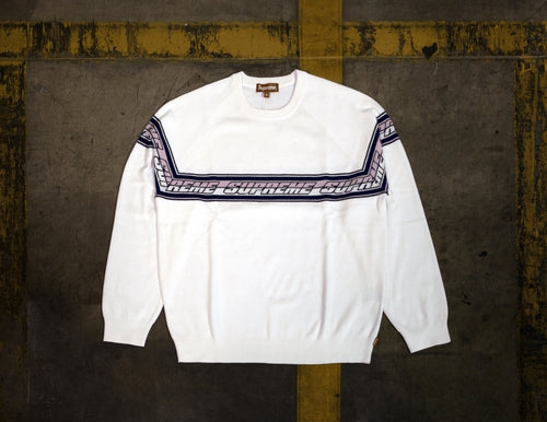 Supreme Striped Raglan Sweater White