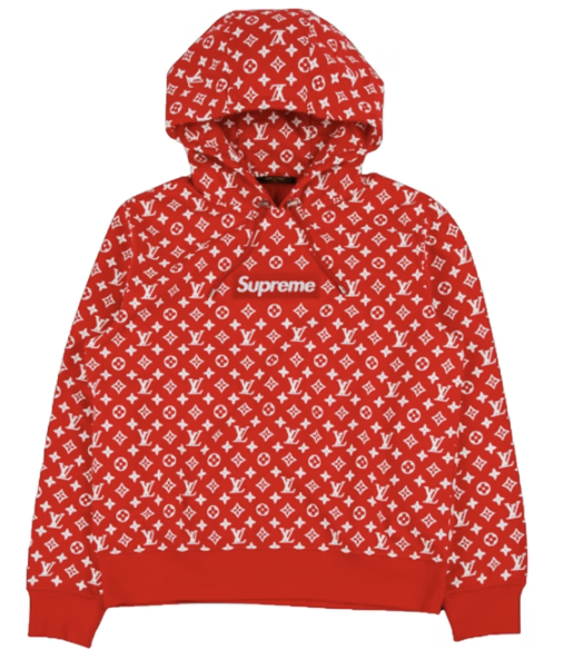 Louis Vuitton X Supreme Box Logo Hooded Sweatshirt Red