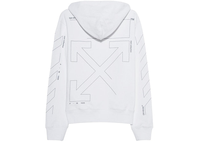 OFF-WHITE Diagonal Unfinished Hoodie White