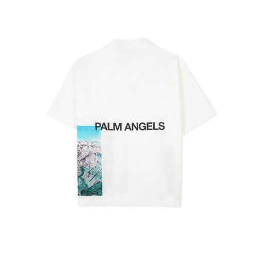 Palm angels yosemite bowling shirt white
