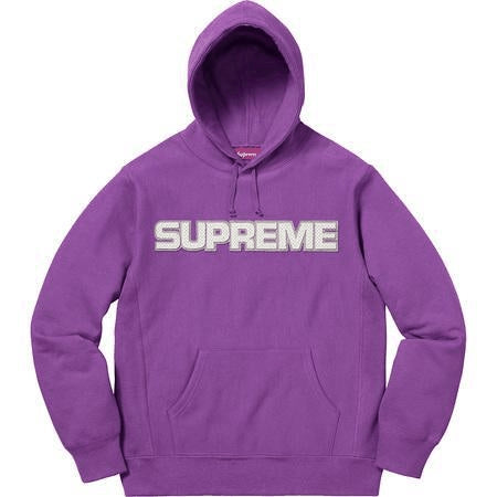 Supreme Perforated Leather Hooded Sweatshirt Violet