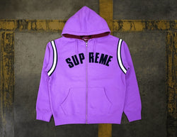 Supreme Jet Sleeve Zip Up Hooded Sweatshirt Violet