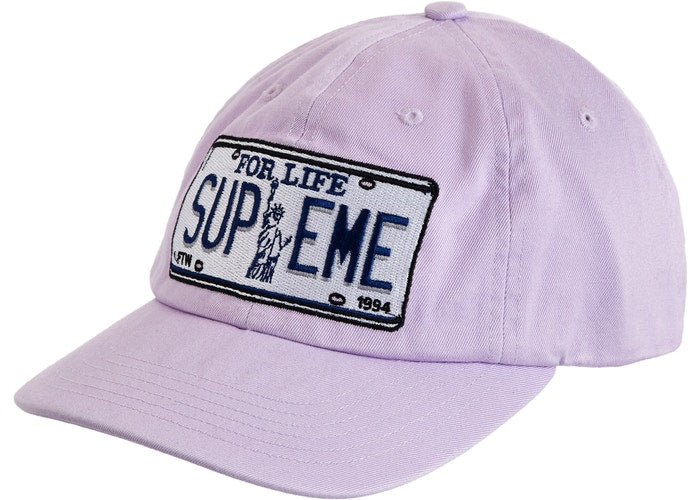 Supreme License Plate 6-Panel Light Purple