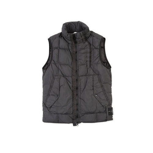 Stone island crinkle reps ny down vest charcoal