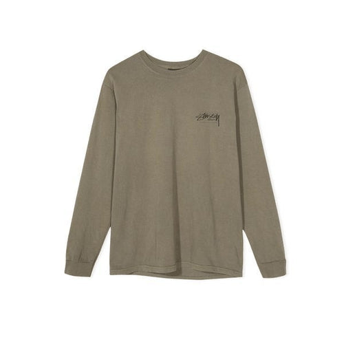 Stussy Modern Age Pigment Dyed Long Sleeve Tee Army