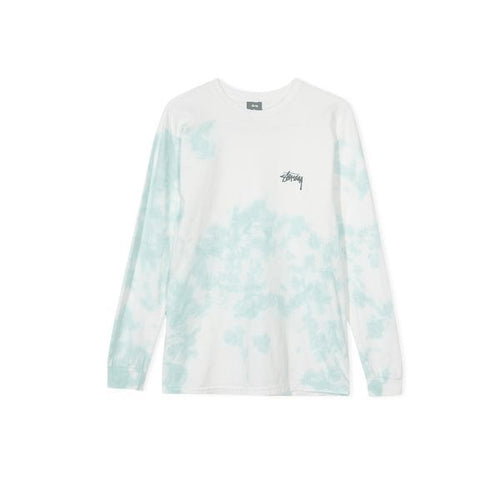 Stussy Small Stock Tie Dye Long Sleeve Tee Natural Blue