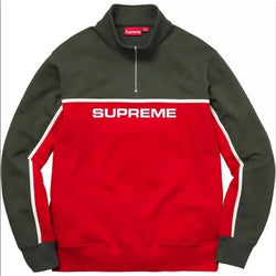Supreme 2-Tone Half Zip Sweatshirt Red