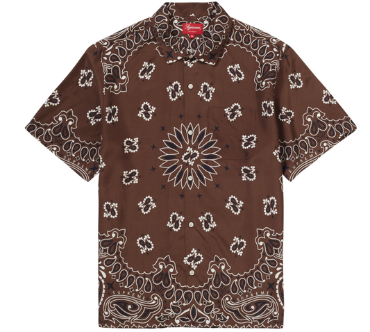 Supreme Bandana Silk S/S Shirt Brown