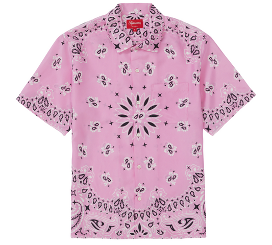Supreme Bandana Silk S/S Shirt Pink