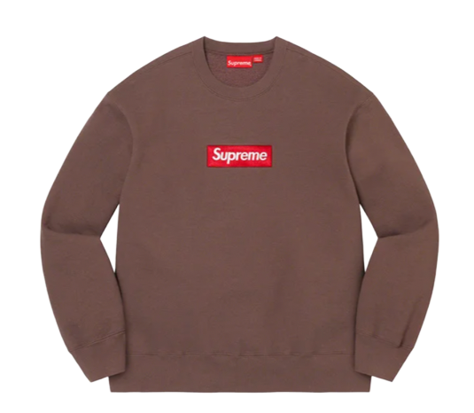 Box logo sweatshirt Supreme Brown size L International in Cotton