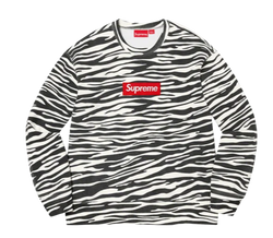 supreme Box Logo Crewneck Zebra L