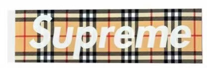 Supreme Burberry Box Logo Sticker Beige – Solestage