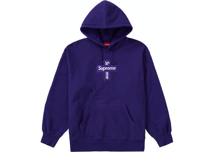 Supreme Cross Box Logo Hoodie Purple