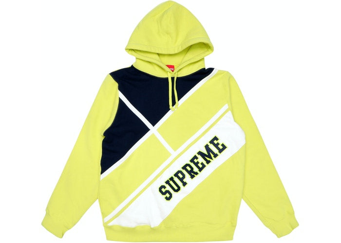 Supreme Diagonal Hooded Sweatshirt Lemon