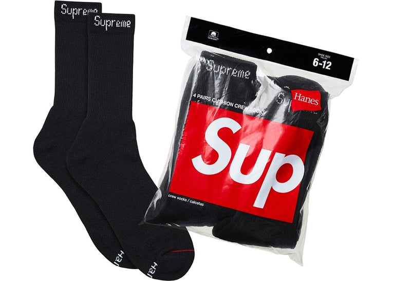 Supreme Hanes Socks Black
