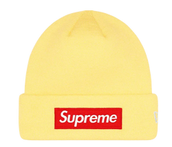 Supreme New Era Box Logo Beanie (FW22) Pale Yellow
