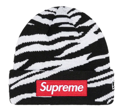Supreme New Era Box Logo Beanie (FW22) Zebra