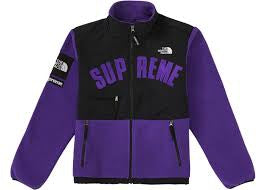 Supreme The North Face Arc Logo Denali Fleece Jacket Purple
