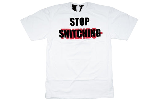 Vlone "Friends" Red Stop Snitching White Tee