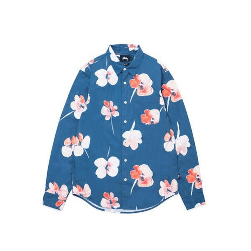 Stussy Water Color Poppy Shirt Blue