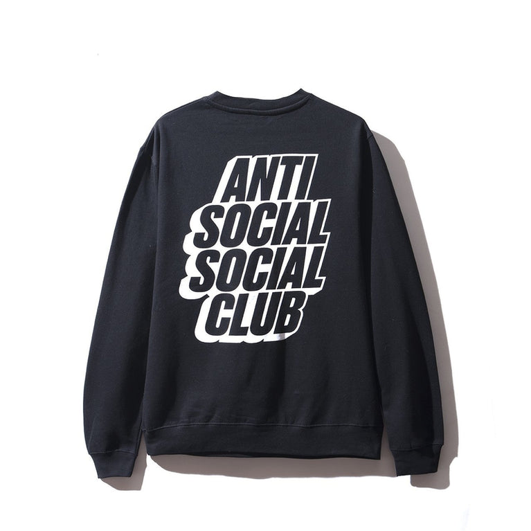 Antisocial Social Club Blocked Logo Black Crewneck