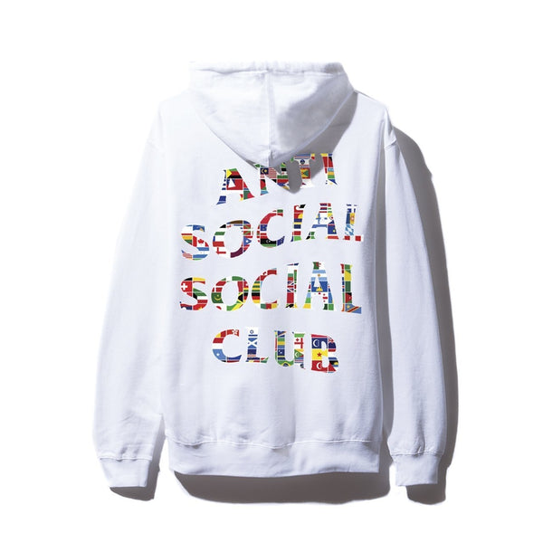 Antisocial Social Club Flag White Hoodie